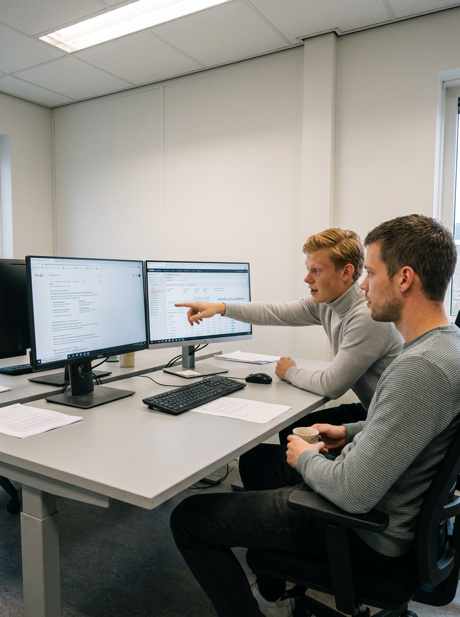 Specialisten van Heatmedia werken aan zoekmachineoptimalisatie